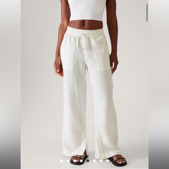 ATHLETA Retreat Wide Leg Linen Pant in Calla Lily, Size Small ‼️SOLD OUT‼️ - Picture 8 of 11